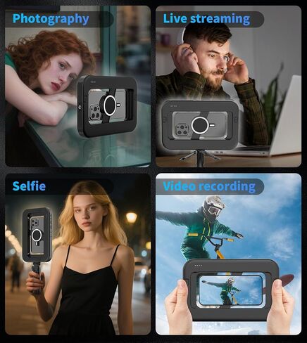 TONEOF 80 LED Portable Selfie Light,Rechargeable Phone Light with Clip,3 Light Modes 2000mAh Video Fill Light,Lighting for Video Recording, Makeup,Live Streaming,Vlog,Tablet/Laptop/Webcam White in Kuwait