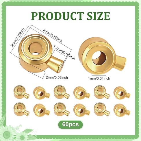 PH PandaHall 60PCS Brass Crimp Beads, 925 Sterling Silver Plated Spacer Beads Metal Crimp Bead Charms for Jewelry Making Brass Crimp Beads Crimp Charms Accessories for Bracelet Necklace in Saudi Arabia