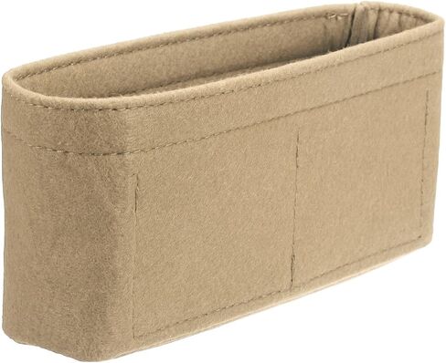 uxcell Purse Organizer Insert, Felt Portable Handbag Shaper Multiple Compartments Liner Pouch for Handbag Purse Tote Bag, 7.5" x 2" x 4", Beige in Saudi Arabia