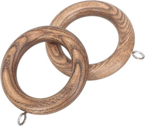 2Pcs Wooden Curtain Rings Hanging Rings for Roman Rods Smooth Operation No Burrs Compatible with Heavy Lightweight Curtains Easy to Install in Saudi Arabia