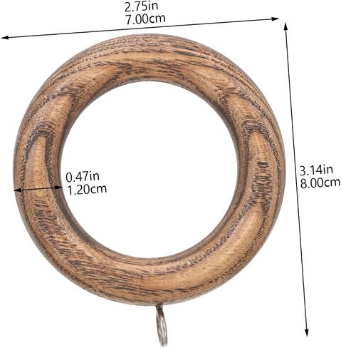 2Pcs Wooden Curtain Rings Hanging Rings for Roman Rods Smooth Operation No Burrs Compatible with Heavy Lightweight Curtains Easy to Install in Saudi Arabia