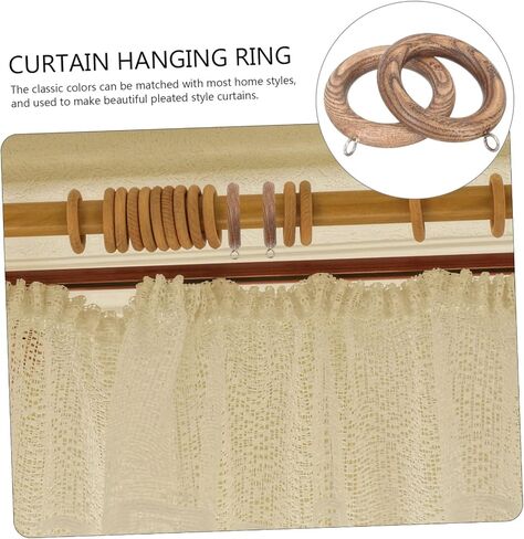 2Pcs Wooden Curtain Rings Hanging Rings for Roman Rods Smooth Operation No Burrs Compatible with Heavy Lightweight Curtains Easy to Install in Saudi Arabia