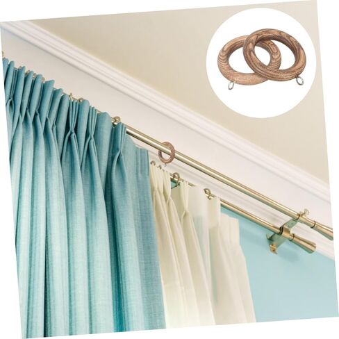 2Pcs Wooden Curtain Rings Hanging Rings for Roman Rods Smooth Operation No Burrs Compatible with Heavy Lightweight Curtains Easy to Install in Saudi Arabia