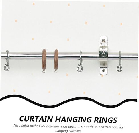 2Pcs Wooden Curtain Rings Hanging Rings for Roman Rods Smooth Operation No Burrs Compatible with Heavy Lightweight Curtains Easy to Install in Saudi Arabia