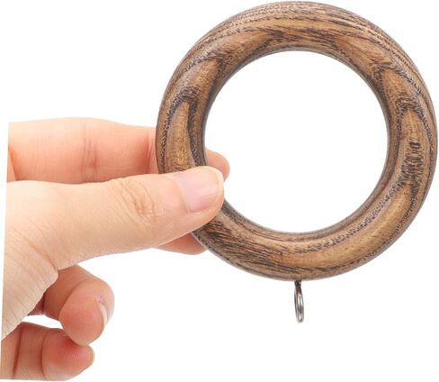 2Pcs Wooden Curtain Rings Hanging Rings for Roman Rods Smooth Operation No Burrs Compatible with Heavy Lightweight Curtains Easy to Install in Saudi Arabia