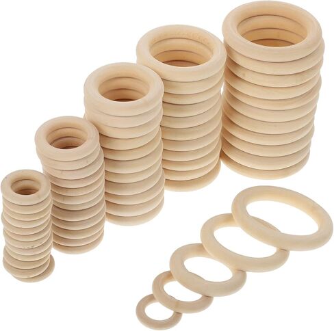 60Pcs Decorative Wooden Curtain Rings Natural Rings for Drapery Handheld Bag Accessories Rustic Home Decor for Daily Use in Saudi Arabia