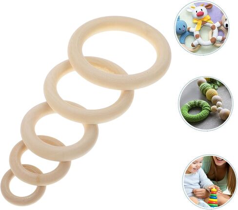 60Pcs Decorative Wooden Curtain Rings Natural Rings for Drapery Handheld Bag Accessories Rustic Home Decor for Daily Use in Saudi Arabia