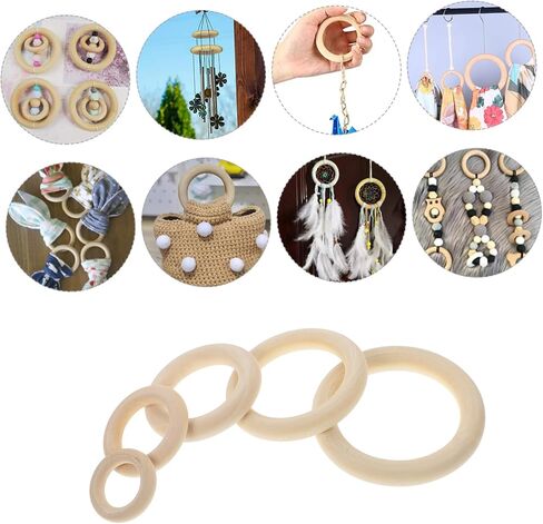 60Pcs Decorative Wooden Curtain Rings Natural Rings for Drapery Handheld Bag Accessories Rustic Home Decor for Daily Use in Saudi Arabia