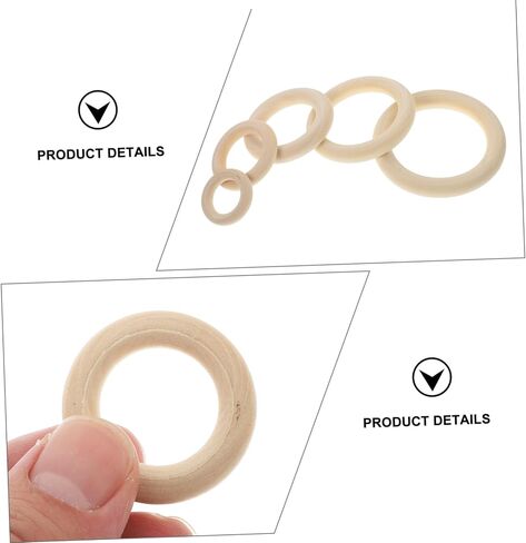 60Pcs Decorative Wooden Curtain Rings Natural Rings for Drapery Handheld Bag Accessories Rustic Home Decor for Daily Use in Saudi Arabia