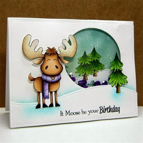 Briartw Clear Stamp, Merry Christmas Stamp for Card Making,Moose Stamp for DIY Scrapbooking,Stamping Seal Silicon Stamp Craft Cardmaking Art Album Decor Gift Paper Card,4"x6" Craftsman Stamp in Saudi Arabia