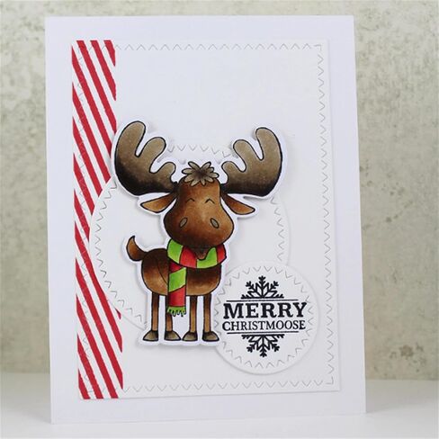 Briartw Clear Stamp, Merry Christmas Stamp for Card Making,Moose Stamp for DIY Scrapbooking,Stamping Seal Silicon Stamp Craft Cardmaking Art Album Decor Gift Paper Card,4"x6" Craftsman Stamp in Saudi Arabia