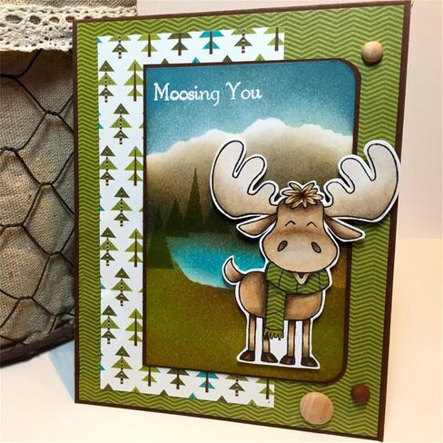 Briartw Clear Stamp, Merry Christmas Stamp for Card Making,Moose Stamp for DIY Scrapbooking,Stamping Seal Silicon Stamp Craft Cardmaking Art Album Decor Gift Paper Card,4"x6" Craftsman Stamp in Saudi Arabia