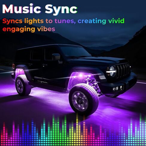 8 Pods LED Rock Lights Kit, Multi-Color, App/Remote Control - Waterproof Underglow Lights for Truck SUV ATV Boat - Music Mode in Kuwait