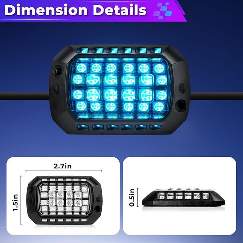 8 Pods LED Rock Lights Kit, Multi-Color, App/Remote Control - Waterproof Underglow Lights for Truck SUV ATV Boat - Music Mode in Kuwait