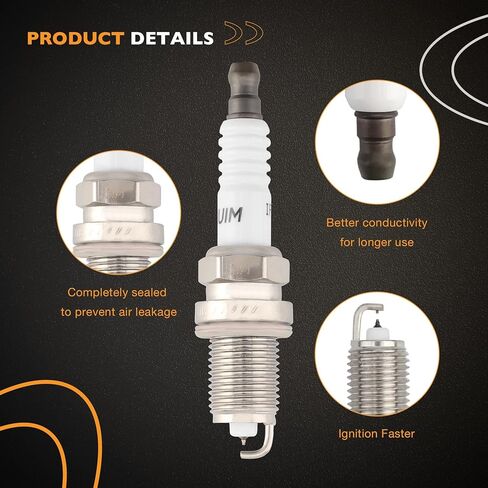 حزمة ملف الإشعال UF582 وشمعات إشعال إيريديوم مجموعة من 4 قطع متوافقة مع 2006 2007 2008 2009 2010 2011 Honda Civic 1.8L استبدال #GN10324، 5C1637 in Kuwait