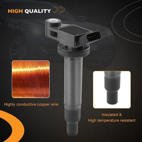 حزمة ملف الإشعال UF582 وشمعات إشعال إيريديوم مجموعة من 4 قطع متوافقة مع 2006 2007 2008 2009 2010 2011 Honda Civic 1.8L استبدال #GN10324، 5C1637 in Kuwait