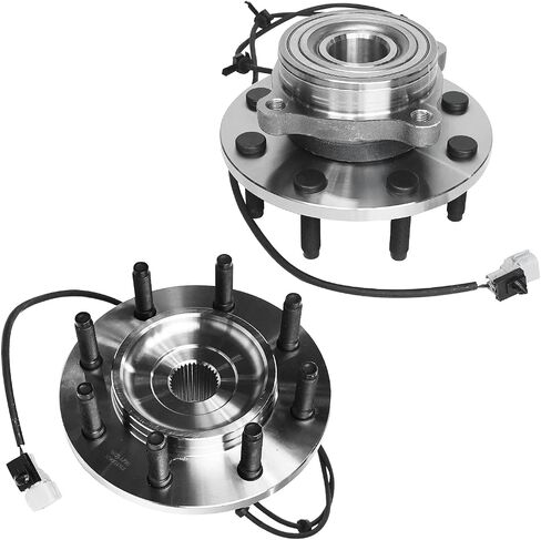 Detroit Axle - 4WD Front Wheel Bearing Hubs for 00-02 Dodge Ram 2500 3500 [w/ 4-Wheel ABS], 2000 2001 2002 Wheel Bearing and Hubs Assembly Set, Pair Hubs Replacement in Saudi Arabia