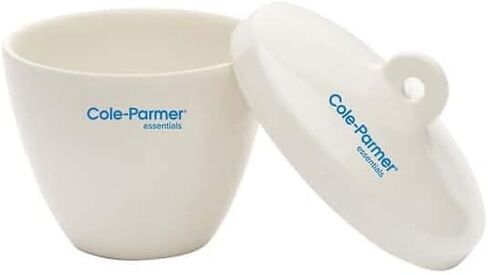 Cole-Parmer Tall-Form Crucible with Cover, Porcelain, 25 mL, 6/pk in Saudi Arabia