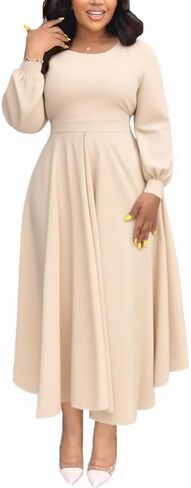 Women's Church Dresses for 2025 Wedding Guest Cocktail Tea Party Long Sleeve A-Line Vintage Evening Graduation Dress in Kuwait