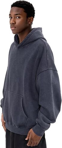 Mens Oversized Acid Wash Hoodies Heavyweight Vintage Washed Fleece Hoodie Sweatshirt for Men Women Streetwear in Saudi Arabia