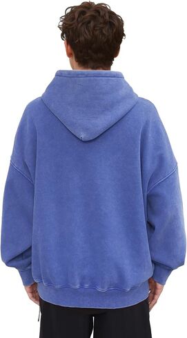 Mens Oversized Acid Wash Hoodies Heavyweight Vintage Washed Fleece Hoodie Sweatshirt for Men Women Streetwear in Saudi Arabia