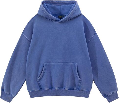 Mens Oversized Acid Wash Hoodies Heavyweight Vintage Washed Fleece Hoodie Sweatshirt for Men Women Streetwear in Saudi Arabia