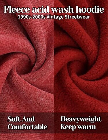 Mens Oversized Acid Wash Hoodies Heavyweight Vintage Washed Fleece Hoodie Sweatshirt for Men Women Streetwear in Saudi Arabia
