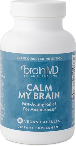 دكتور أمين برين إم دي كالم ماي براين - 90 كبسولة نباتية - تركيبة سريعة المفعول مع المغنيسيوم والأشواغاندا والل-ثيانين - 30 حصة in Kuwait