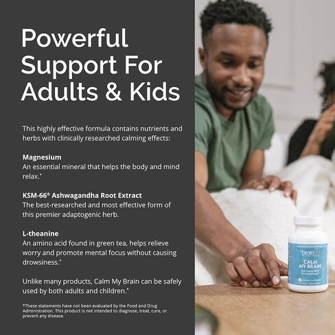 دكتور أمين برين إم دي كالم ماي براين - 90 كبسولة نباتية - تركيبة سريعة المفعول مع المغنيسيوم والأشواغاندا والل-ثيانين - 30 حصة in Kuwait