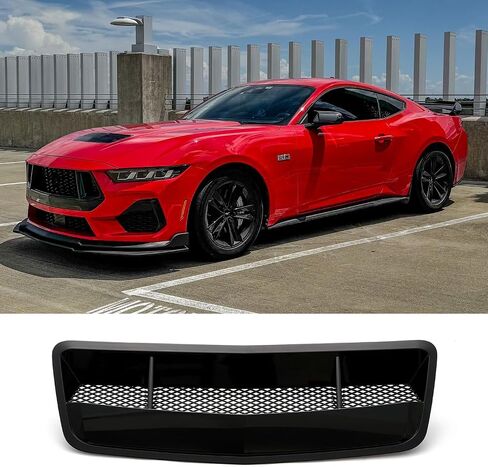 غطاء المحرك العلوي الأمامي لغطاء فتحة التهوية لتدفق الهواء بديل لسيارة Ford Mustang Dark Horse GT S650 2024 2025 Shelby (أسود لامع) in Kuwait