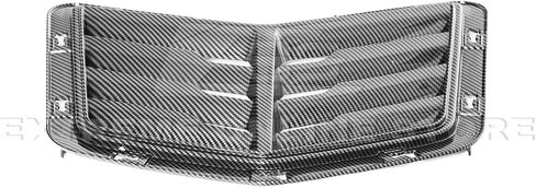 Replacement For 2014-2019 Corvette C7 Z51 Stingray Grand Sport Models | GM Factory Z06 Style Front Hood Vent Louver Trim Cover (ABS Plastic - Hydro-Dipped Carbon Fiber) in Saudi Arabia