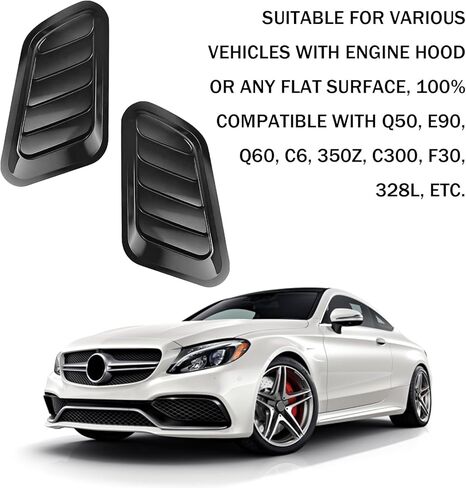 2PCS Car Hood Air Vent, Universal Hood Vents for Cars, Scoop Bonnet Air Vents Engine Hoods Kit, Intake Trim Cover Automotive Exterior Decor Accessories for Most Cars (Blue) in Kuwait