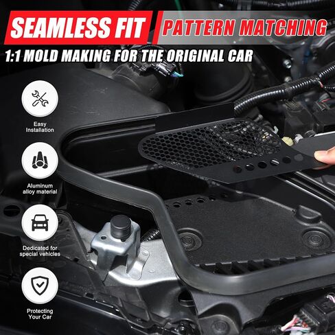 Car Engine Hood Vent Cover Net for Toyota Tacoma 2024 2025, Car Engine Bay Accessories (Black) in Saudi Arabia