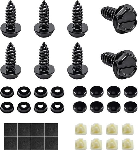 براغي لوحة ترخيص مضادة للسرقة، مجموعة أدوات التثبيت مع غسالات صواميل لإطار علامة السيارة، أدوات تثبيت أمان من الفولاذ المقاوم للصدأ لإطارات لوحات الترخيص in Kuwait