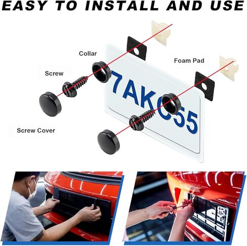 براغي لوحة ترخيص مضادة للسرقة، مجموعة أدوات التثبيت مع غسالات صواميل لإطار علامة السيارة، أدوات تثبيت أمان من الفولاذ المقاوم للصدأ لإطارات لوحات الترخيص in Kuwait