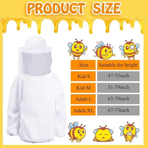 Halloween Beekeeper Costume Include Beekeeper Jacket,Wool Felt Bees,Gloves,Felt Bucket,Sunflower for Bee Party Cosplay in Kuwait