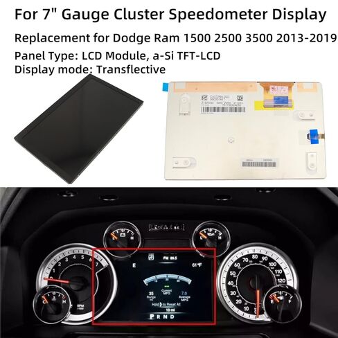 7" LCD Display Color Screen Replacement for Dodge Ram 1500 2500 3500 2013-2019 Speedometer Instrument Replaces DD070NA-02 DJ070NA-02D DJ070NA-02E in Saudi Arabia