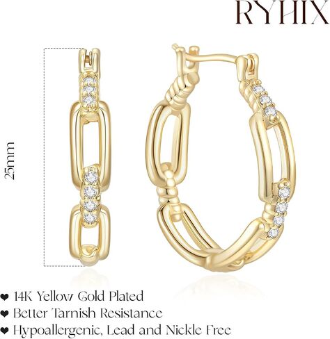 14K الذهب هوب Huggie أقراط للنساء Soild الذهب أقراط الماس الأطواق القرط الذهب العصرية كابل تصميم المرأة القرط 20/25/30 مللي متر in Kuwait