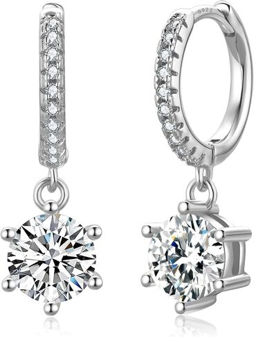 2-2.4ct Moissanite Hoop Earrings for Women - D Color VVS1 Clarity Solid 925 Sterling Silver 18K Gold Plated Jewelry - Lab Created Diamond Mens Gifts in Kuwait