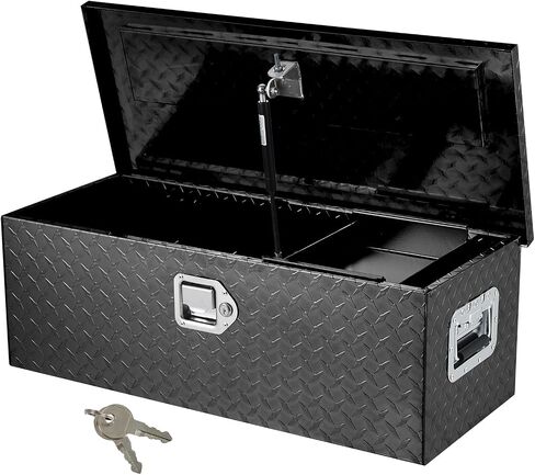 30 Inch Aluminum Truck Tool Box, Truck Bed Storage Box with Security Lock and Wider Handles, Heavy Duty Waterproof Tool Boxes Organizer Chest for Pick Up Truck Rv Trailer,Black in Saudi Arabia