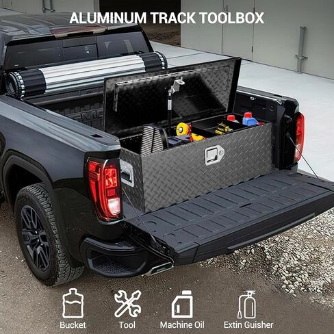 30 Inch Aluminum Truck Tool Box, Truck Bed Storage Box with Security Lock and Wider Handles, Heavy Duty Waterproof Tool Boxes Organizer Chest for Pick Up Truck Rv Trailer,Black in Saudi Arabia