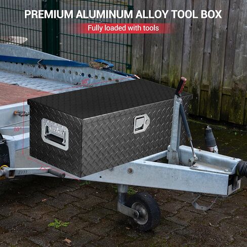 30 Inch Aluminum Truck Tool Box, Truck Bed Storage Box with Security Lock and Wider Handles, Heavy Duty Waterproof Tool Boxes Organizer Chest for Pick Up Truck Rv Trailer,Black in Saudi Arabia