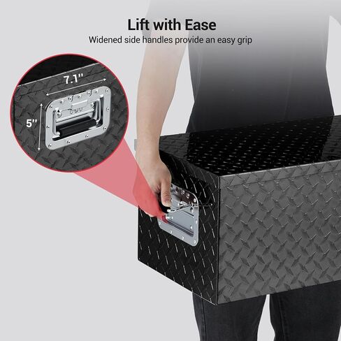 30 Inch Aluminum Truck Tool Box, Truck Bed Storage Box with Security Lock and Wider Handles, Heavy Duty Waterproof Tool Boxes Organizer Chest for Pick Up Truck Rv Trailer,Black in Saudi Arabia