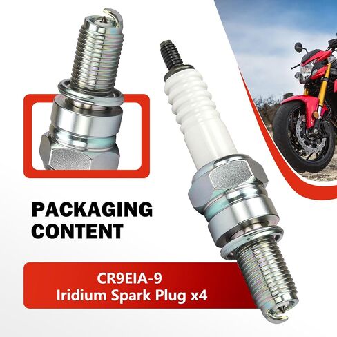 4Pcs Iridium Spark Plug for Suzuki GSX-R600 GSX-R750 GSX-R1000 GSX-S750 GSX-S1000 GSX1300 R/BK/BKA SFV650 DL650 AN400 2007-2024 CR9EIA-9 09482-00558 in Saudi Arabia