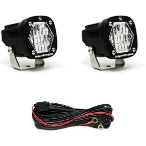 Baja Designs S1 LED Auxiliary Light Pods - Universal Fit with Wiring Harness, 2 LEDs (Wide Cornering; Clear) in Kuwait