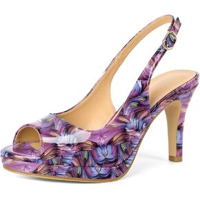 Joseywade Women's Peep Toe Platform Slingback Heels 3.5 Inch High Heel Dress Shoes in Saudi Arabia