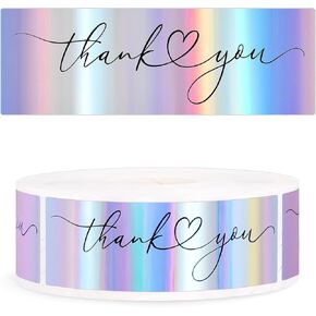Whaline 500Pcs Thank You Stickers Roll Gold Foil Thank You Rectangle Self-Adhesive Label Decals for Envelope Wedding Birthday Holiday Party Supplies, 1 x 3 Inch in Saudi Arabia