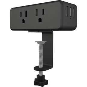 شريط طاقة مدمج بحافة مكتب مع 6 منافذ، 3 منافذ USB-A، مناسب لحافة الطاولة مقاس 2.4 بوصة، ساق الطاولة. محطة طاقة لشحن سطح المكتب من Meeoueoiu للمنزل والمكتب، سلك تمديد بطول 6.56 قدم، أسود in Kuwait