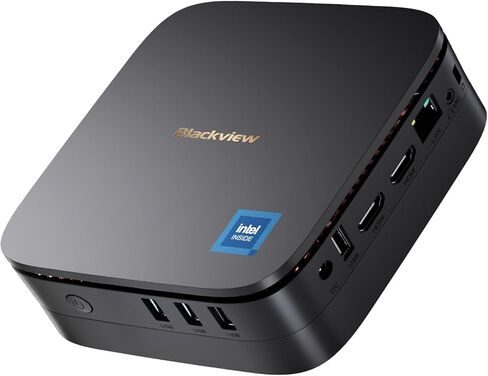 Blackview 2024 أحدث جهاز كمبيوتر صغير، Intel 12th N95 Mini Desktop Computers، Win 11 16GB DDR4 RAM 512GB M.2 SSD Micro Computer Support Dual 4K UHD، Dual WiFi، BT4.2، Gigabit Ethernet، أزرق in Kuwait