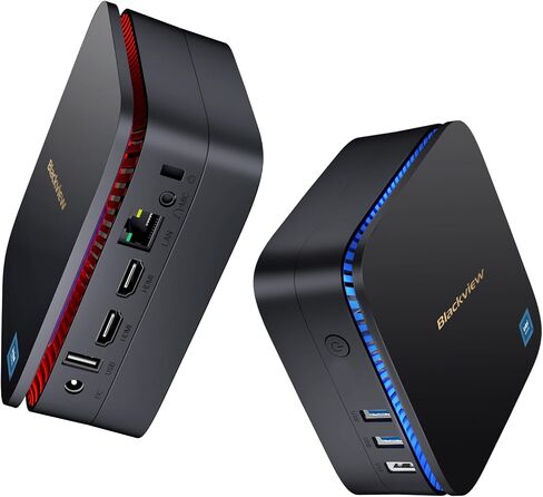 Blackview 2024 أحدث جهاز كمبيوتر صغير، Intel 12th N95 Mini Desktop Computers، Win 11 16GB DDR4 RAM 512GB M.2 SSD Micro Computer Support Dual 4K UHD، Dual WiFi، BT4.2، Gigabit Ethernet، أزرق in Kuwait